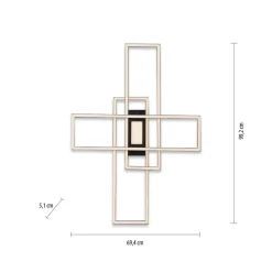 JUST LIGHT. GmbH LED-taklampe Asmin, CCT, svart, 98,9x69,4 cm| Design- Og Hotellbelysning|Led-Innendørs