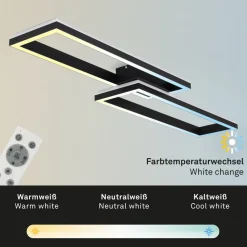 Briloner LED-taklampe Frame 2 lysk RGBW backlight svart| Led-Innendørs|Taklamper