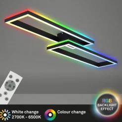 Briloner LED-taklampe Frame 2 lysk RGBW backlight svart| Led-Innendørs|Taklamper