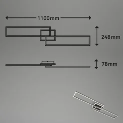 Briloner LED-taklampe Frame S CCT 110 x 24,8 cm svart| Smarthus Belysning