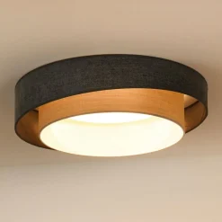 Duolla LED-taklampe Luneta Chenille blå/grå Ø 60 cm 3-trinns dimbar| Taklamper