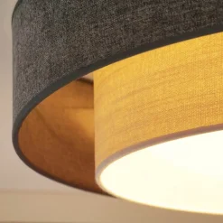 Duolla LED-taklampe Luneta Chenille blå/grå Ø 60 cm 3-trinns dimbar| Taklamper