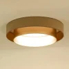 Duolla LED-taklampe Luneta, fløyel beige/gull, Ø 60 cm, 3-trinns dimbar| Taklamper