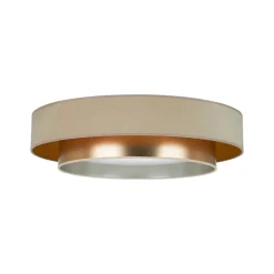 Duolla LED-taklampe Luneta, fløyel beige/gull, Ø 60 cm, 3-trinns dimbar| Taklamper