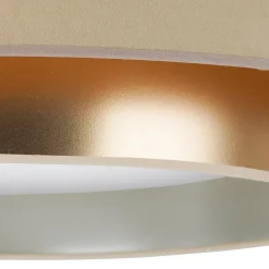 Duolla LED-taklampe Luneta, fløyel beige/gull, Ø 60 cm, 3-trinns dimbar| Taklamper