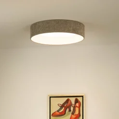 Duolla LED-taklampe Plafond, Bouclé grå, Ø 45 cm, 3-trinns dimbar Hot