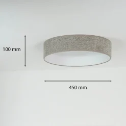 Duolla LED-taklampe Plafond, Bouclé grå, Ø 45 cm, 3-trinns dimbar Hot