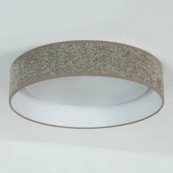 Duolla LED-taklampe Plafond, Bouclé grå, Ø 45 cm, 3-trinns dimbar Hot