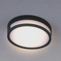 LUTEC LED-taklampe Rola, utendørs, svart, Ø 18 cm Hot