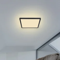 Globo LED-taklampe Sapana, kantet, dimbar, svart| Design- Og Hotellbelysning|Led-Innendørs