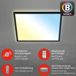 Briloner LED-taklampe Slim smart sort dim CCT 42x42cm Outlet