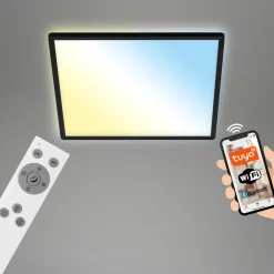 Briloner LED-taklampe Slim smart sort dim CCT 42x42cm Outlet