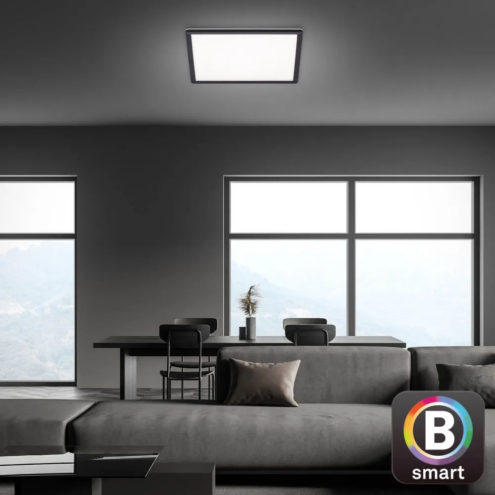 Briloner LED-taklampe Slim smart sort dim CCT 42x42cm Outlet