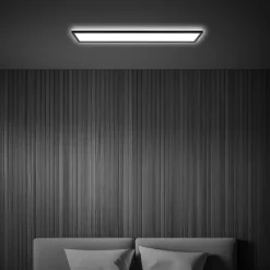 Briloner LED-taklampe Tava, svart, plast, 98 cm, bakgrunnsbelysning| Kontorbelysning