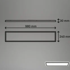 Briloner LED-taklampe Tava, svart, plast, 98 cm, bakgrunnsbelysning| Kontorbelysning