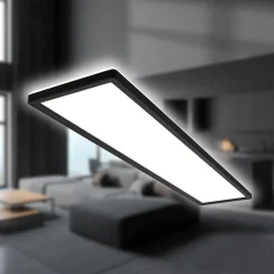 Briloner LED-taklampe Tava, svart, plast, 98 cm, bakgrunnsbelysning| Kontorbelysning