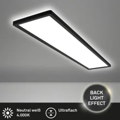 Briloner LED-taklampe Tava, svart, plast, 98 cm, bakgrunnsbelysning| Kontorbelysning