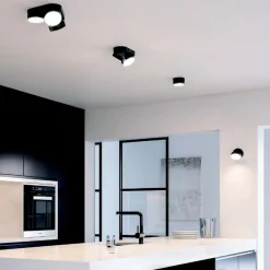 LUTEC LED-takspot Stanos, CCT, 3 lyskilder, svart| Smarthus Belysning