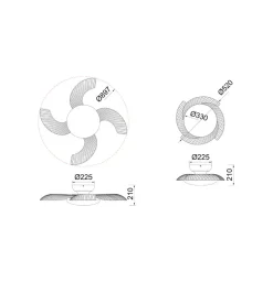 Mantra Iluminación LED-takvifte Aloha tre DC-motor stille Ø 90 cm CCT Online