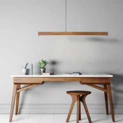 TK Lighting LED-trependel Teo, valnøtt, 126 cm, berøringsdimmer| Pendellamper