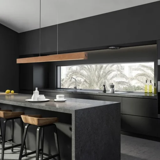 TK Lighting LED-trependel Teo, valnøtt, 126 cm, berøringsdimmer| Pendellamper