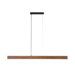 TK Lighting LED-trependel Teo, valnøtt, 126 cm, berøringsdimmer| Pendellamper