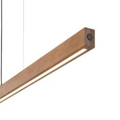 TK Lighting LED-trependel Teo, valnøtt, 126 cm, berøringsdimmer| Pendellamper