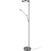 Trio Lighting LED-uplight Barrie med leselampe i matt nikkel| Gulvlamper