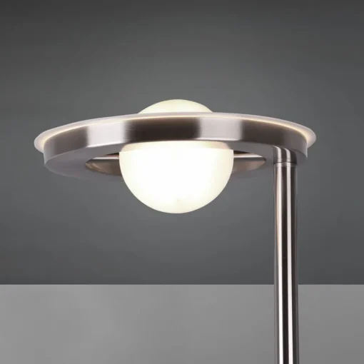 Trio Lighting LED-uplight Barrie med leselampe i matt nikkel| Gulvlamper