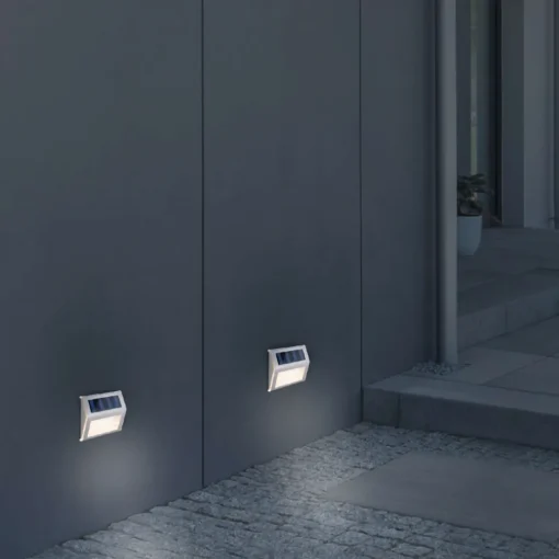 Näve LED-utendørs vegglampe 5282104, stål, sett med 4, IP44 Outlet
