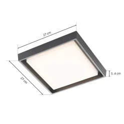Lucande LED-utetaklampe Birta, kantet, 27 cm| Kommersiell Utebelysning|Led-Utendørs