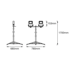 LEDVANCE Arbeidslykt med stativ LED-konstruksjonslyskaster 2x20W| Teknisk Lys