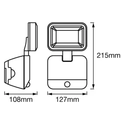 LEDVANCE Battery LED Spotlight utendørs vegglampe 1 lyskilde| Kommersiell Utebelysning|Vegglamper Med Sensor