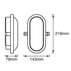 LEDVANCE Bulkhead LED-vegglampe 11W svart| Kommersiell Utebelysning|Led-Utendørs