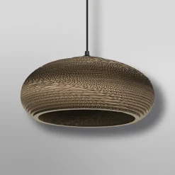 LEDVANCE Drop hengelampe, Ø 40 cm, brun, bølgepapp, E27 Hot