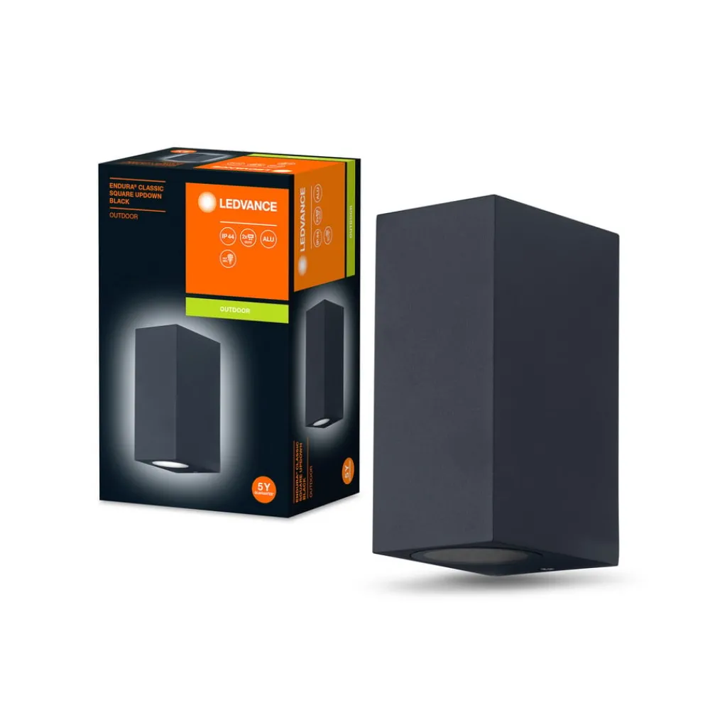 LEDVANCE Endura Classic Square up/down svart| Vegglamper Utendørs