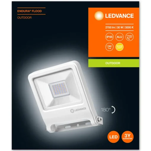 LEDVANCE Endura Flood LED-spotlight utendørs hvit 30 W Online