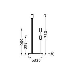 LEDVANCE gulvlampe Decor Stick 3-lys. Høyde 78 cm, mørkegrå| Gulvlamper