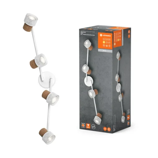 LEDVANCE LED takspot Cork, GU10, 4-lys, dimbar, hvit Clearance