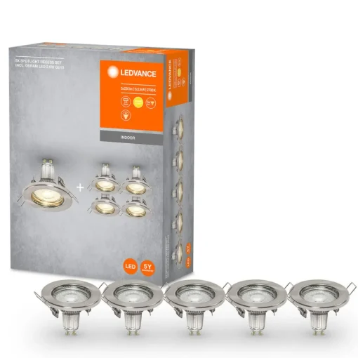 LEDVANCE LED-downlight GU10 Recessed 5 stk. nikkel| Downlights