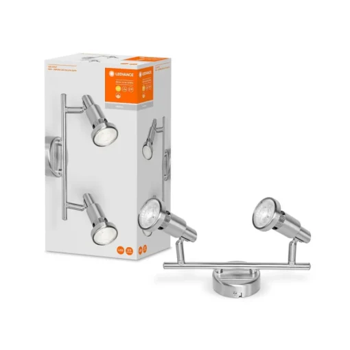 LEDVANCE Niclas LED-spotlight, nikkel, 2 lamper| Spotter I Tak
