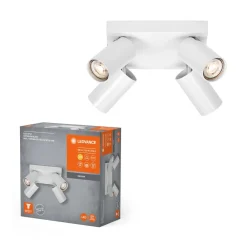 LEDVANCE Octagon LED-spotlight, dimbar, 4-lys, firkantet, hvit| Spotter I Tak
