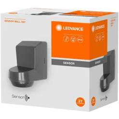 LEDVANCE Sensor Wall 360DEG IP55, mørkegrå Best