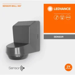 LEDVANCE Sensor Wall 360DEG IP55, mørkegrå Best