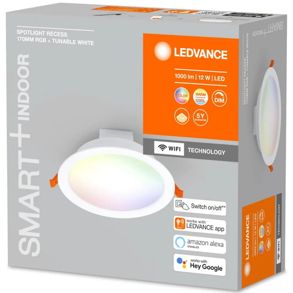 LEDVANCE SMART+ WiFi LED innfelt spot, 110°, LED-spot| Smarthus Belysning|Downlights