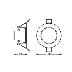 LEDVANCE SMART+ WiFi LED-spot innfelt spot, 100°, WiFi| Downlights