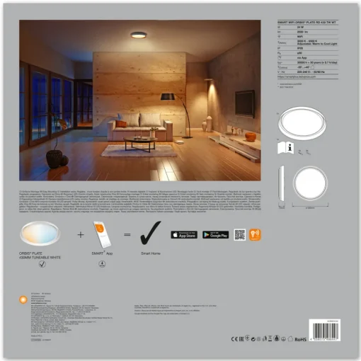 LEDVANCE SMART+ WiFi Orbis Plate CCT 43 cm hvit Hot
