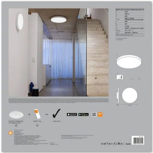LEDVANCE SMART+ WiFi Planon LED-panel CCT Ø45cm Hot