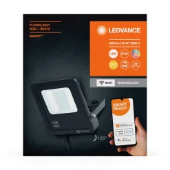LEDVANCE SMART+ WiFi-flomlys, RGBW svart 50 W| Kommersiell Utebelysning|Smarthus Utebelysning