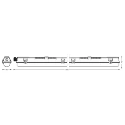 LEDVANCE Submarine 150 PCR G13 T8 840 20 W fuktsikker armatur| Teknisk Lys